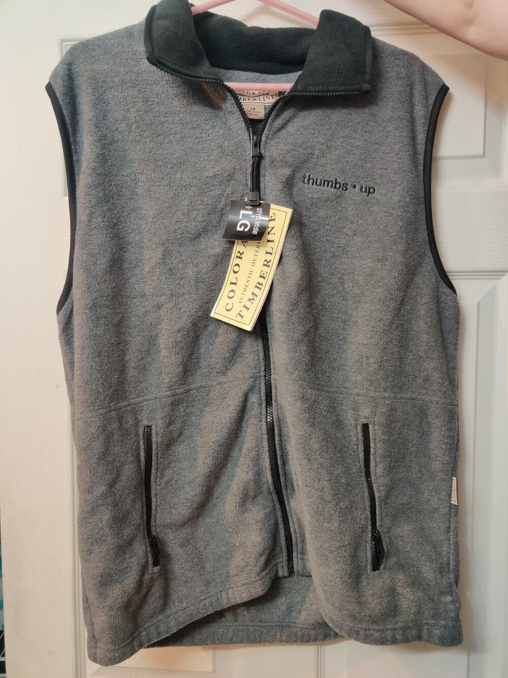 Timberline Colorado Fleece Vest Men's Size L Gray Zip Up Jacket Coat Sleeveless